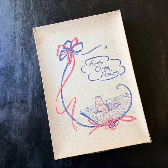 1970s Vintage Baby Quilted Bunting Sleeper Bonnet Eastex Boxed - Picture 3 of 12